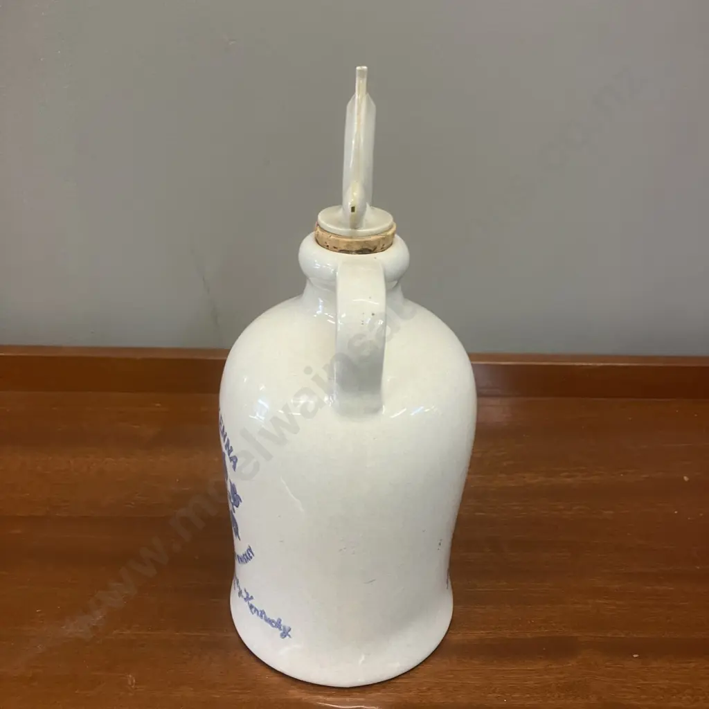 Vintage Henry McKenna 4/5 Quart Stoneware Sour Mash Bourbon Whiskey Decanter With Pour Spout Image 1++