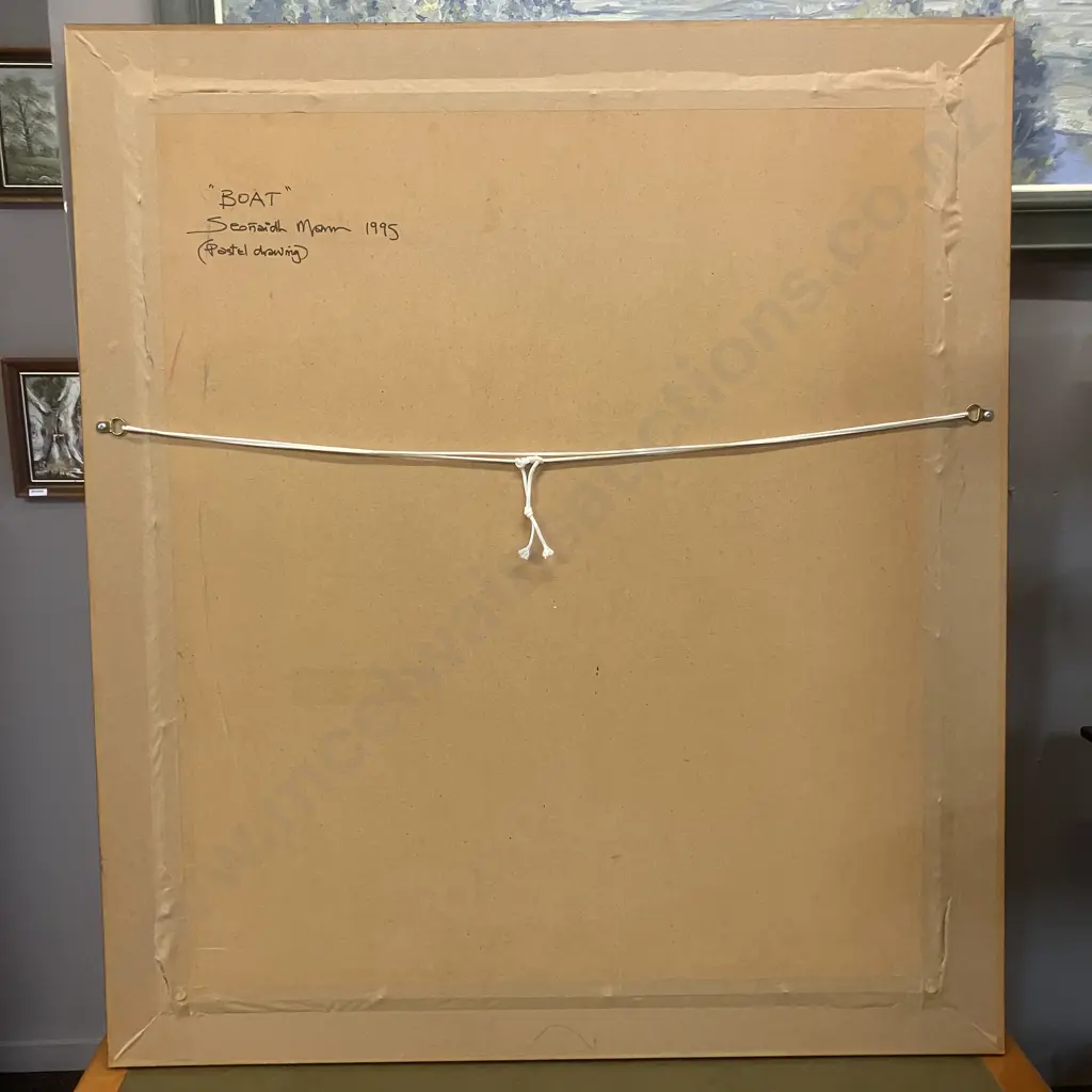 Seonaidl Mann (Scotland) 1995 "Boat" Framed Original Pastel Drawing. 98 x 87cm Image 1++