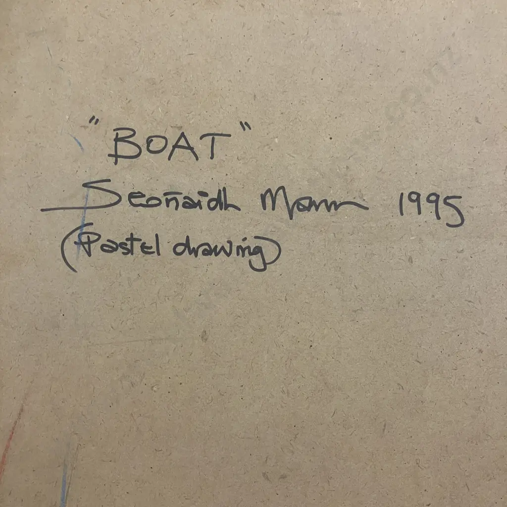 Seonaidl Mann (Scotland) 1995 "Boat" Framed Original Pastel Drawing. 98 x 87cm Image 1++