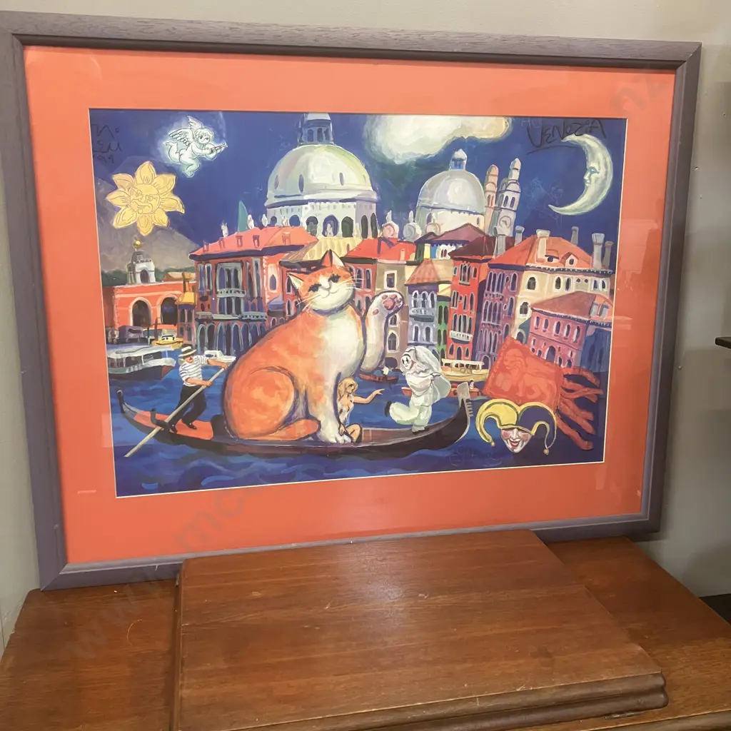 Michael Leu "Hello, VENEZIA" 1999 Framed Art Print. 71 x 90cm Image 1++
