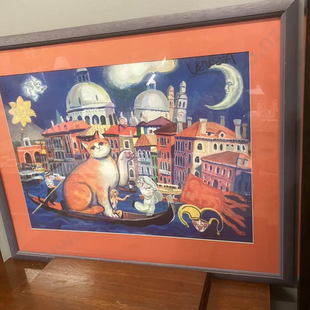 Michael Leu "Hello, VENEZIA" 1999 Framed Art Print. 71 x 90cm Image 1++