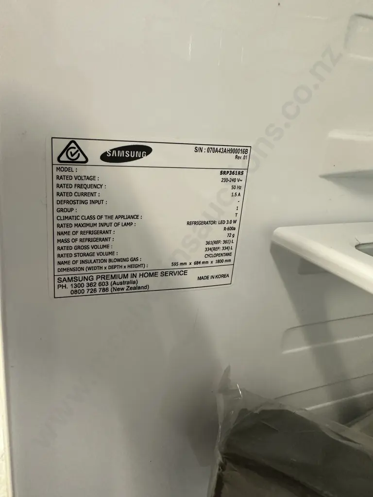 Samsung 361L Single Door Vertical Fridge - SRP361RS Image 1++