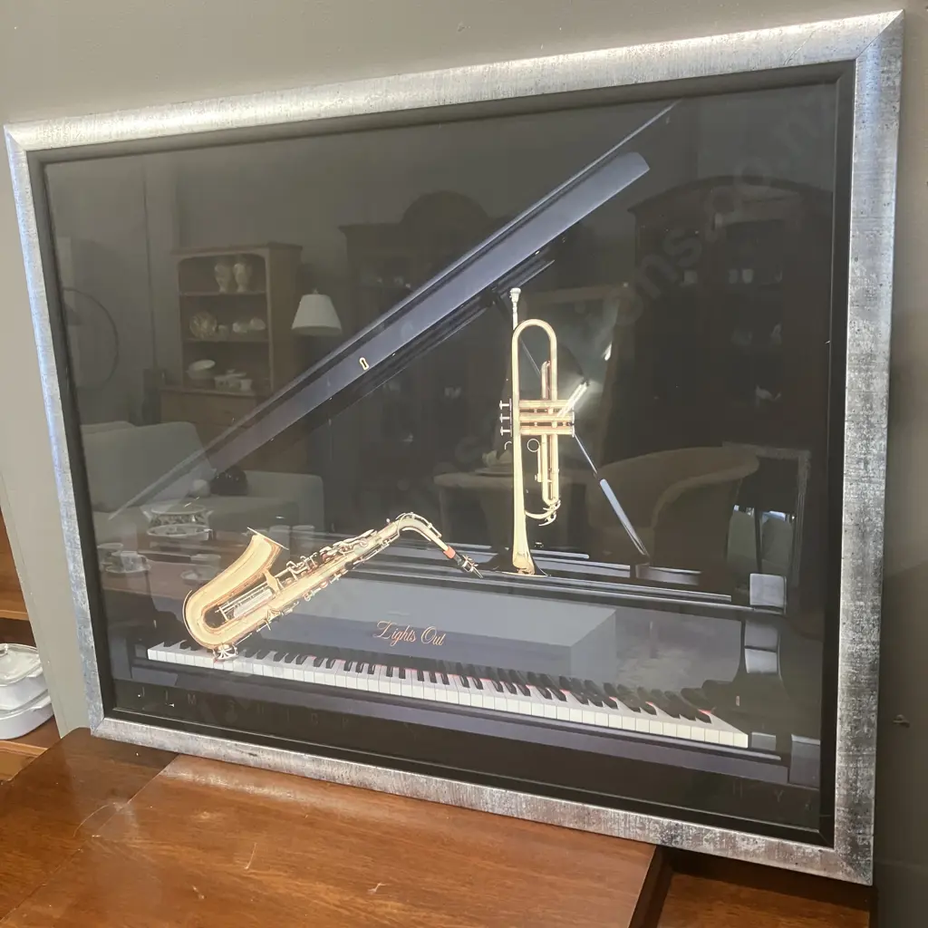 Vintage 1980s Jim Shick Photography "Lights Out" Framed Art Print. 63 x 78cm Image 1++