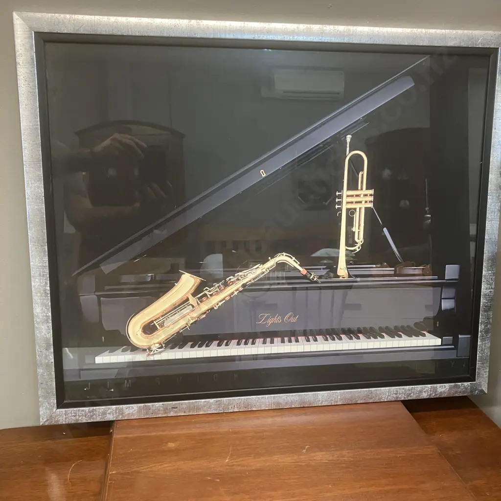 Vintage 1980s Jim Shick Photography "Lights Out" Framed Art Print. 63 x 78cm Image 1++