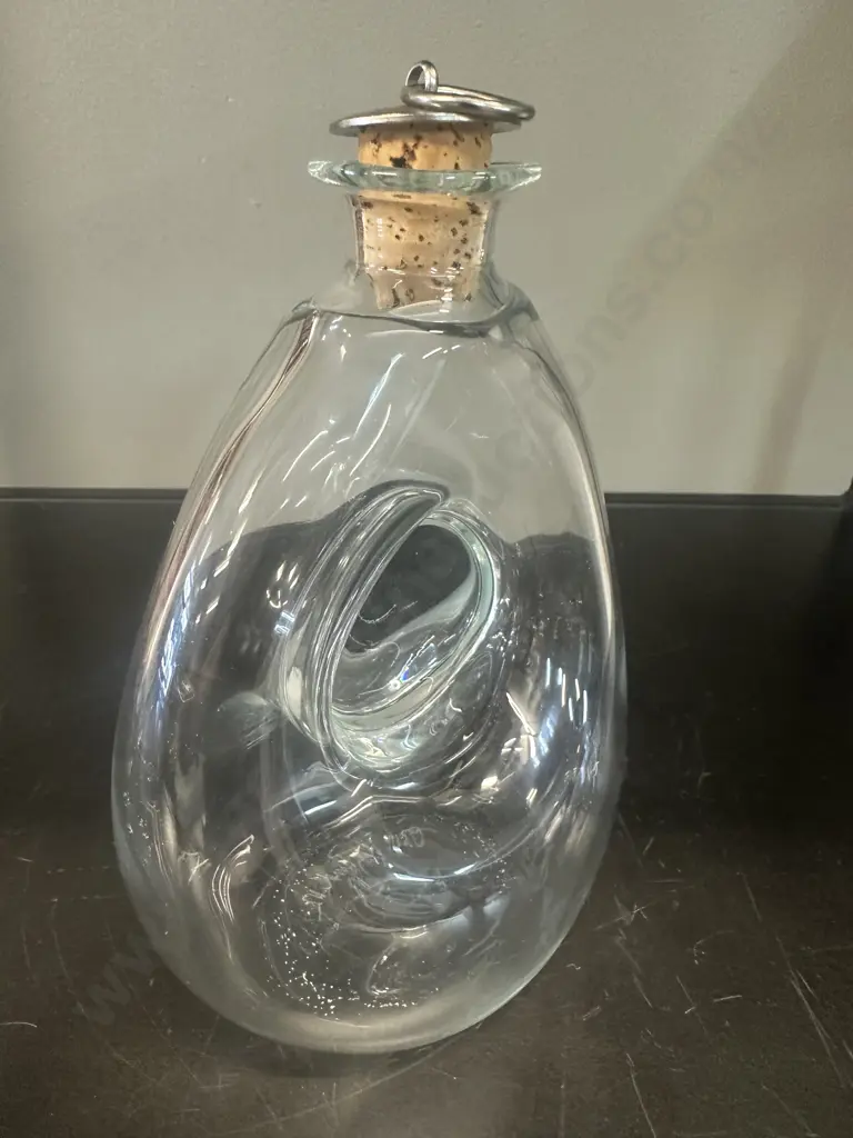 Hogland Glass Rum Bottle Signed Image 1++