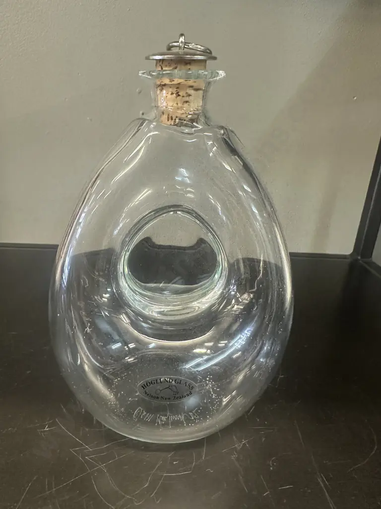 Hogland Glass Rum Bottle Signed Image 1++