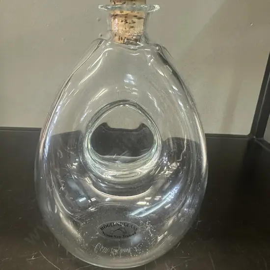 Hogland Glass Rum Bottle Signed