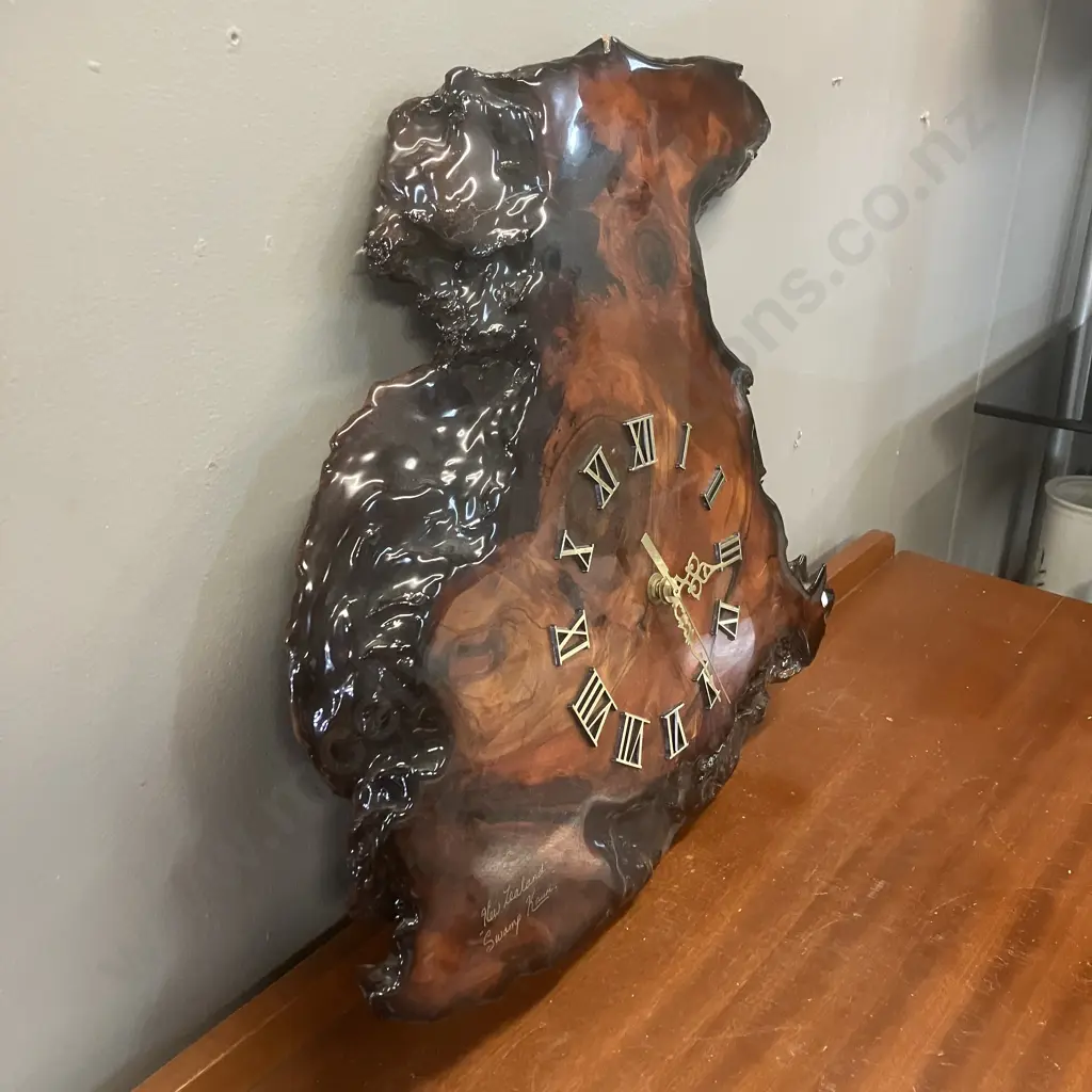 New Zealand Swamp Kauri Clock - Dorma Villa Productions. 44 x 43.5cm Image 1++