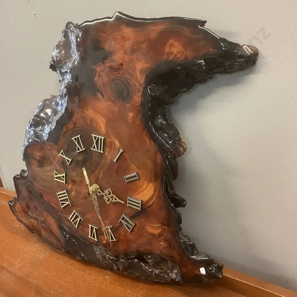 New Zealand Swamp Kauri Clock - Dorma Villa Productions. 44 x 43.5cm Image 1++