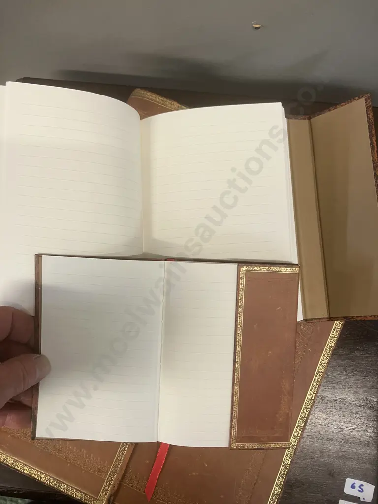 Vintage Leather Look Concertina File With Two matching Notebooks, Gilt Detail Image 1++