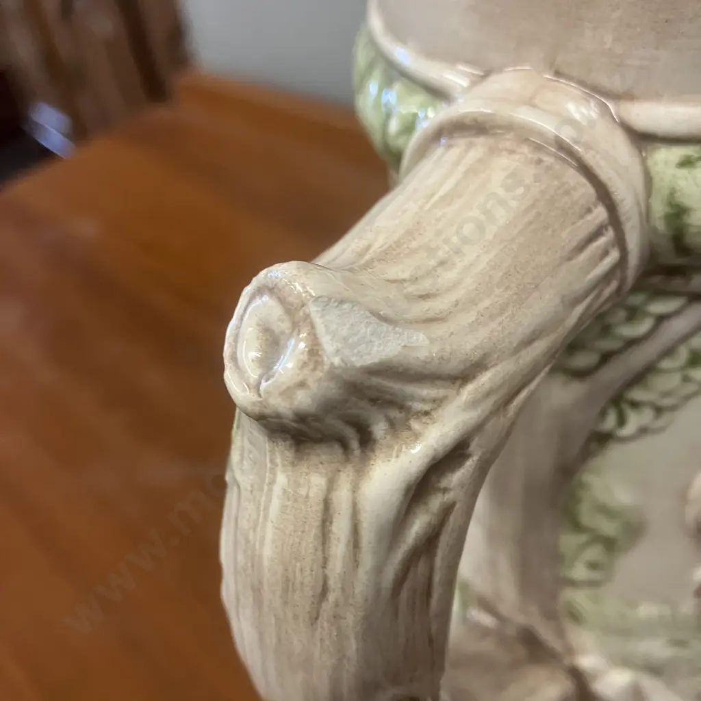 Vintage Alaskan Clay Stein With 3D Relief Miner & Deer. H22cm (Small Chip On Handle) Image 1++