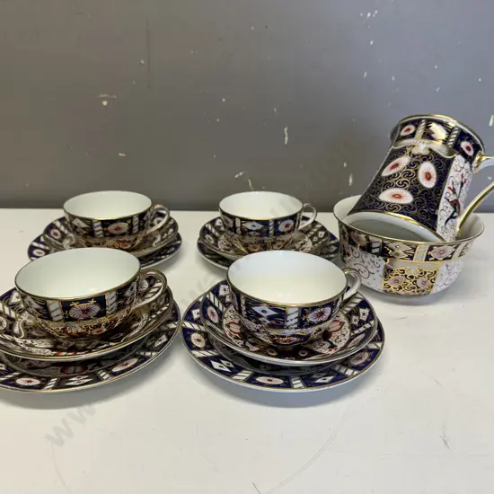 English Savoy China Teaware Including Trios x4, Bowl & Jug (as found)