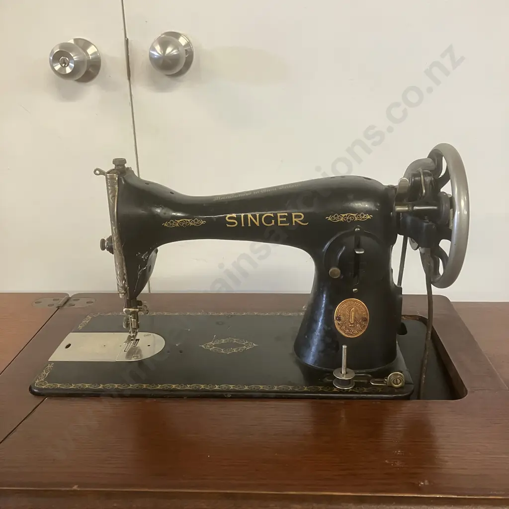 1949 Singer Model No 15K88 Treadle Sewing Machine With Manual & Accessories, #EF338259 - Kilbowie, Clydebank, Scotland Image 1++