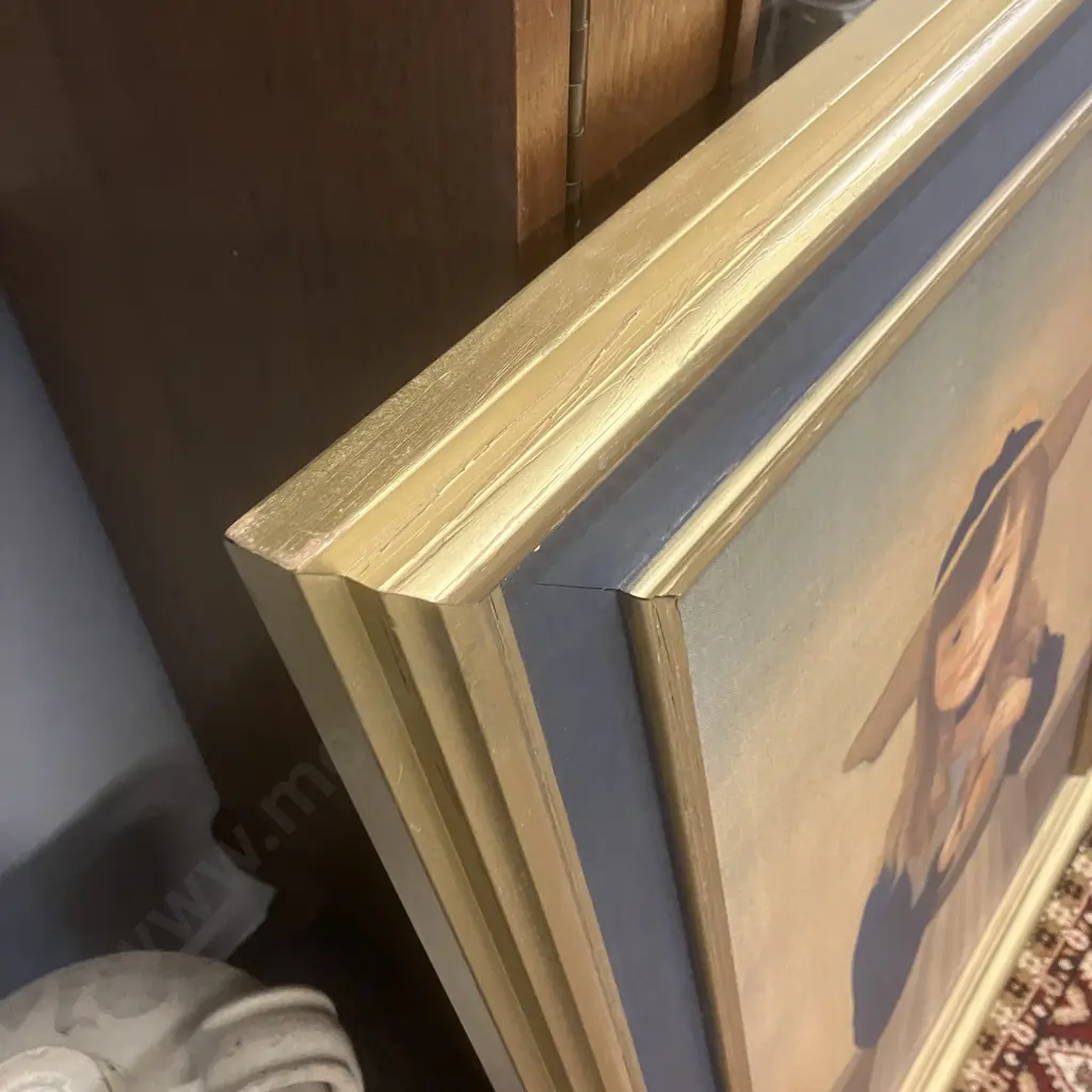 American Folk Art Portraits - Framed, Pair of. 86 x 67cm Image 1++