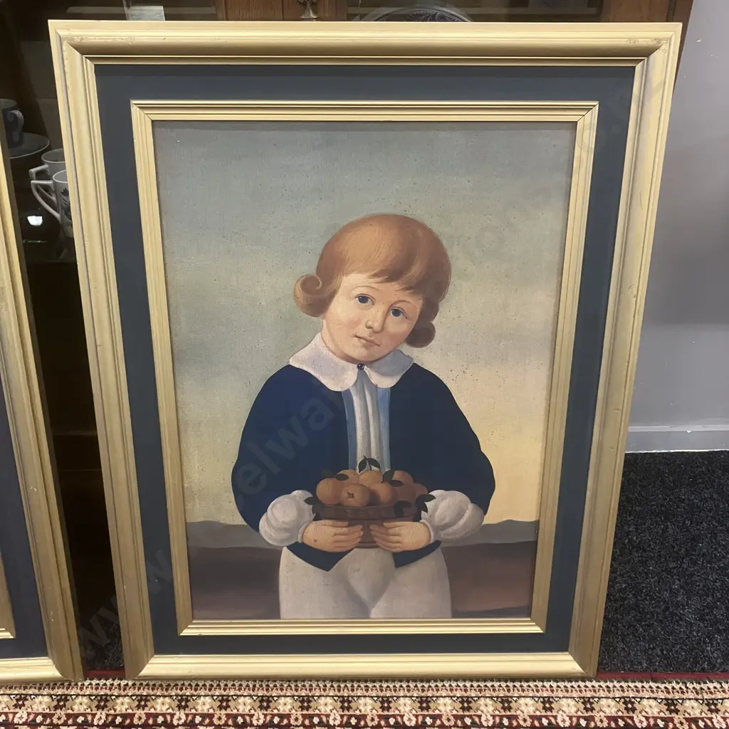 American Folk Art Portraits - Framed, Pair of. 86 x 67cm Image 1++