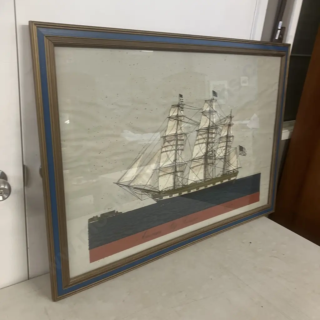 'American Ship Reliance 1847' Framed Art Print. 70 x 100cm Image 1++