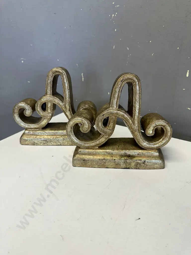 Gilt Ornate Bookends Image 1++