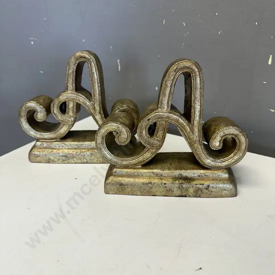 Gilt Ornate Bookends