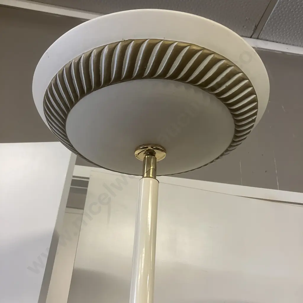 Pair of Italian Up-light Floor Lamps With Ceramic Top Shade & Base Shroud. H184cm With Tilting Top Image 1++