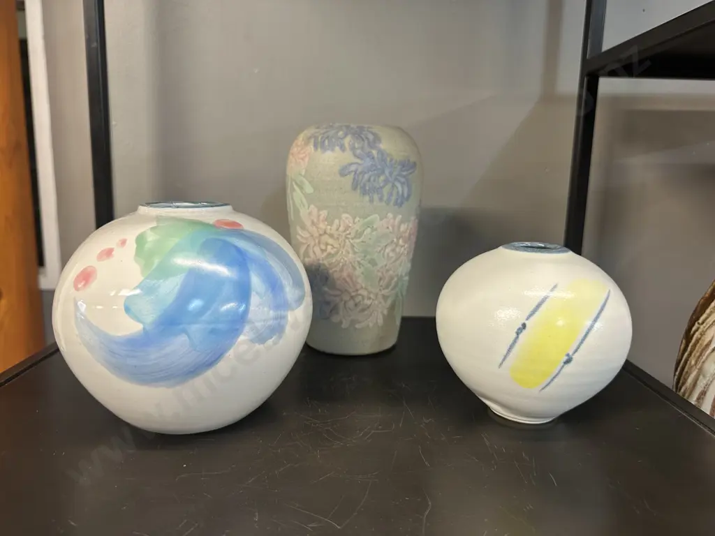 Selection Of Pottery Vases Including Wayne Porteous Etc Image 1++