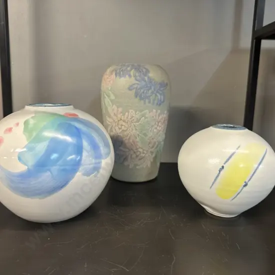 Selection Of Pottery Vases Including Wayne Porteous Etc