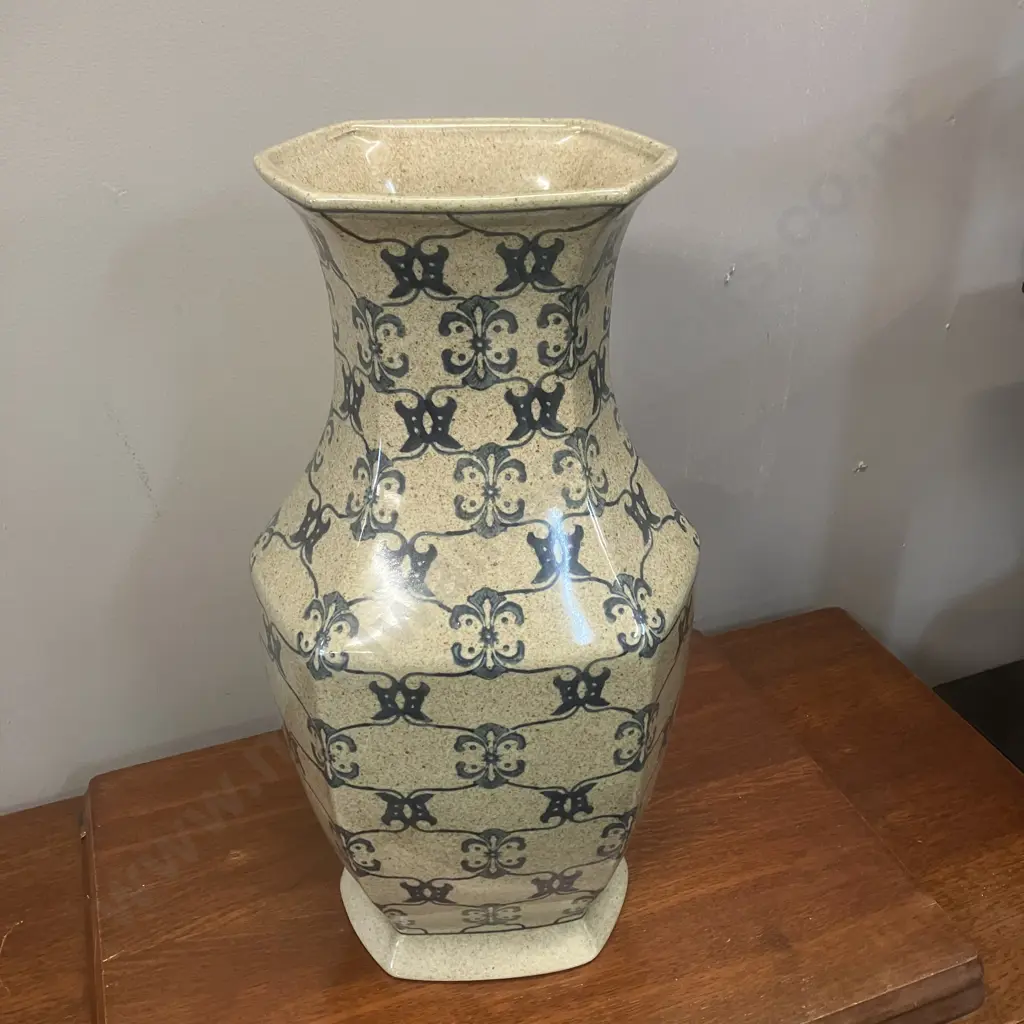 Chinese Hexagonal Vase Stamped On Base. H46cm Image 1++
