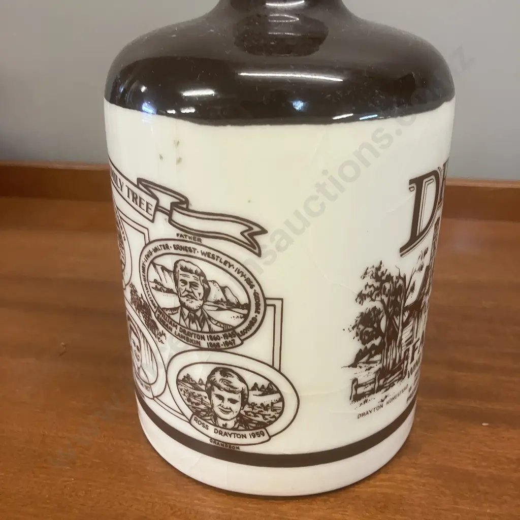Vintage 'Draytons Descendants Family Port' 1 Litre Stoneware Jug Image 1++