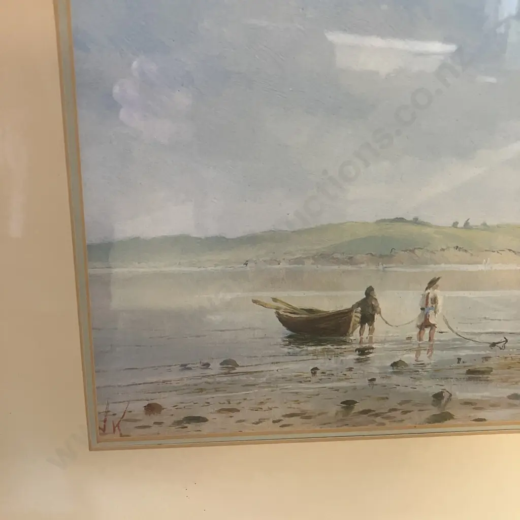 Howick Estuary, circa 1912 - H.W. Kirkwood Framed Vintage Print. 42 x 56cm Image 1++