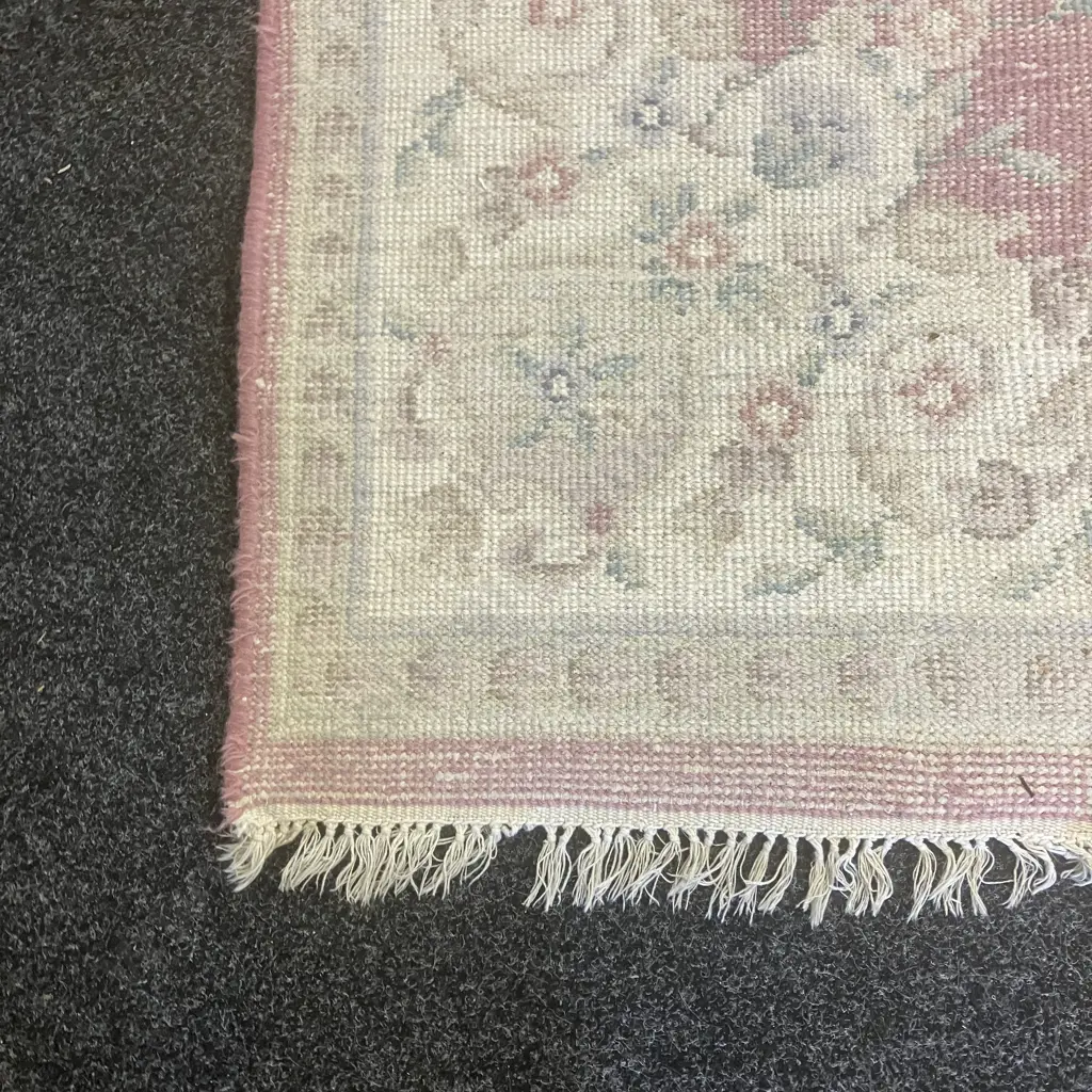 Woollen Floor Rug - White / Burgundy / Green & Blue Tones. 160 x 240cm Image 1++