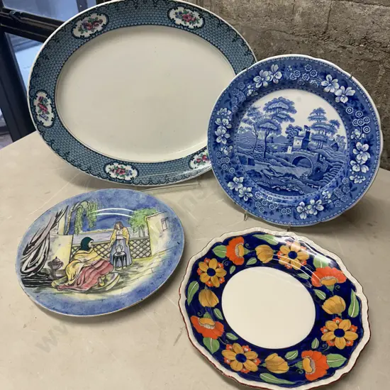Assorted Platters & Plates Including Copeland, Masons Etc
