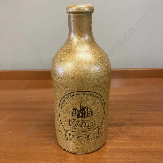 Vintage Abbay Val-Dieu Brune-Dubbel Stoneware Beer Bottle. H17cm