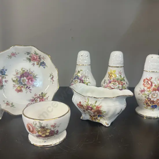 Vintage Hammersley Salt & Pepper Shakers With Demi Dish Etc