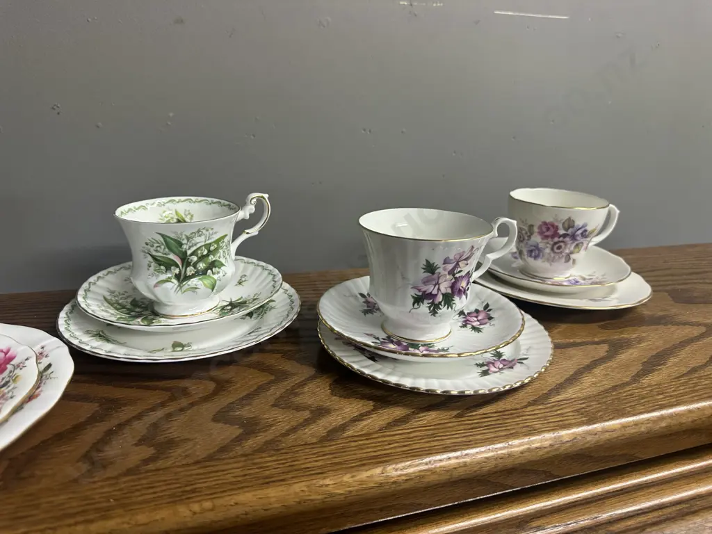 Selection Of Vintage Trios Including Royal Albert, Royal Crown Derby Etc Image 1++