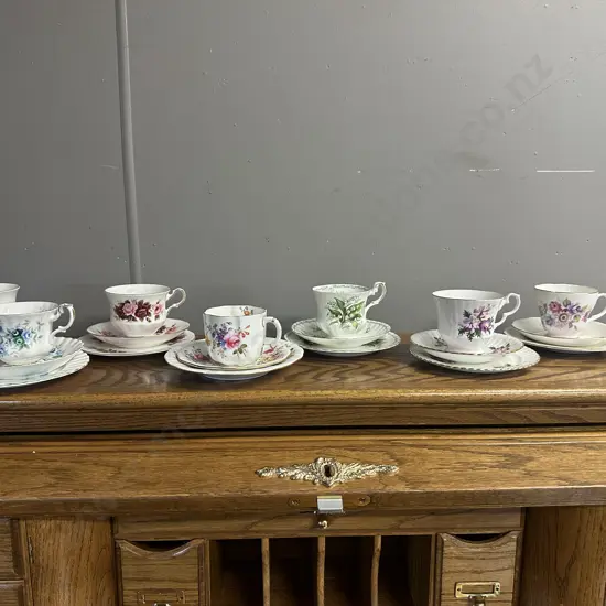 Selection Of Vintage Trios Including Royal Albert, Royal Crown Derby Etc