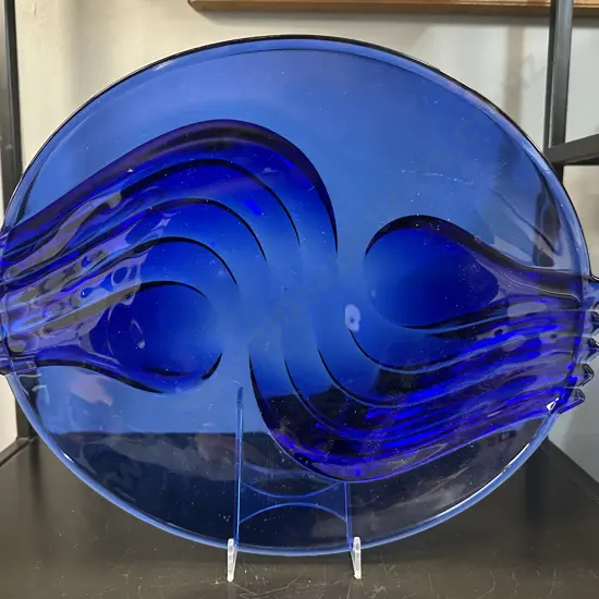 Vintage Luminarc Glass Colbalt Blue Bowl Made In France.