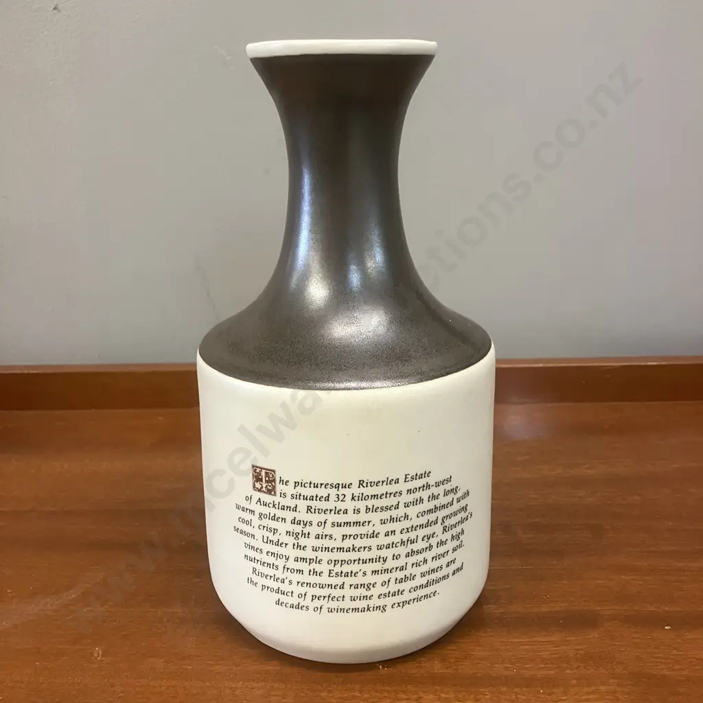 Vintage Collectable 'Riverlea Estate Wines' Stoneware Wine Carafe. H23cm Image 1++