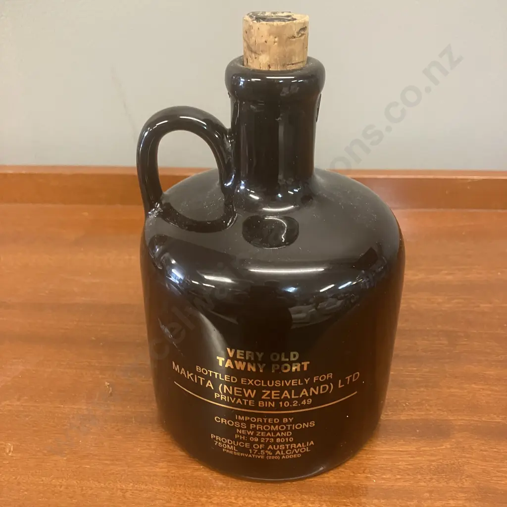 Vintage Scarce  'Makita Tools Not Toys 1994 ' Promotional Very Old Tawny Port Stoneware Jug. H16cm Image 1++