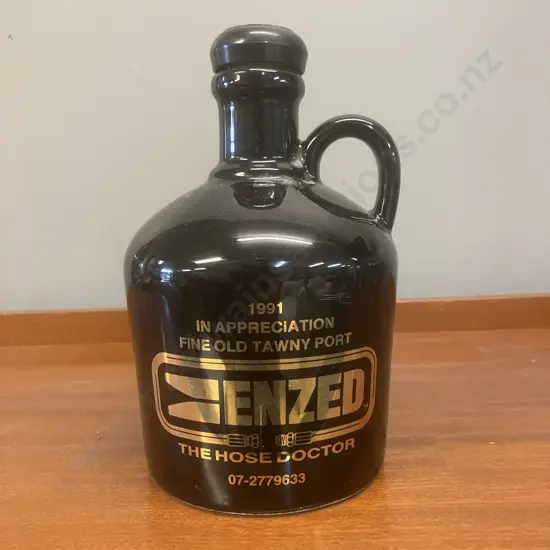 Vintage Scarce 'ENZED The Hose Doctor' Promotional Old Tawny Port Stoneware Jug. H17cm