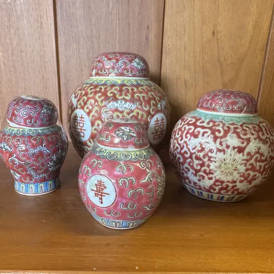 Selection Of Vintage Chinese Porcelain Ginger Jars
