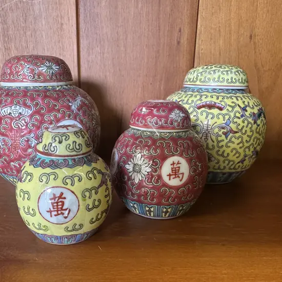 Selection Of Vintage Chinese Porcelain Ginger Jars