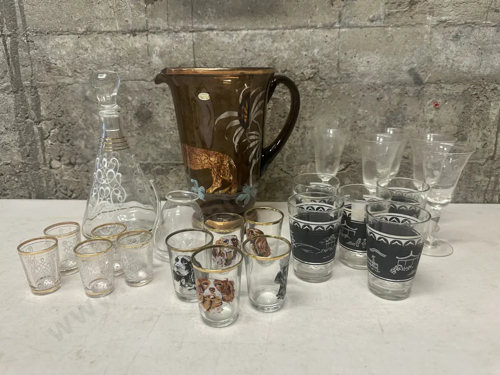 Vintage Glassware Including Drinks Jug, Decanter, Port Sipper Etc Image 1++