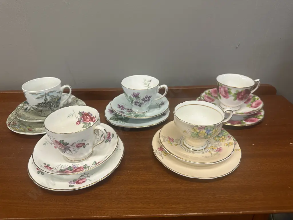 Vintage Trios x 5 Including Royal Albert, Paragon Etc Image 1++