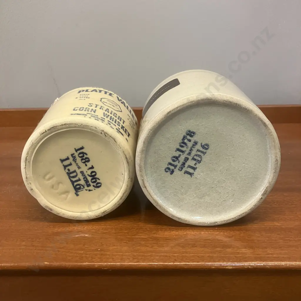 Vintage McCormick Platte Valley Straight Corn Whiskey Jugs x 2 Image 1++