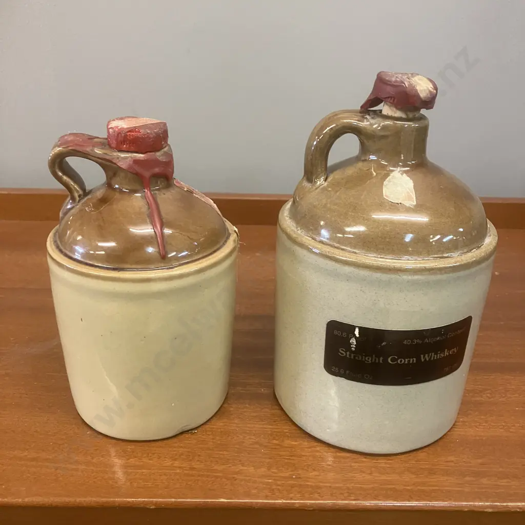 Vintage McCormick Platte Valley Straight Corn Whiskey Jugs x 2 Image 1++