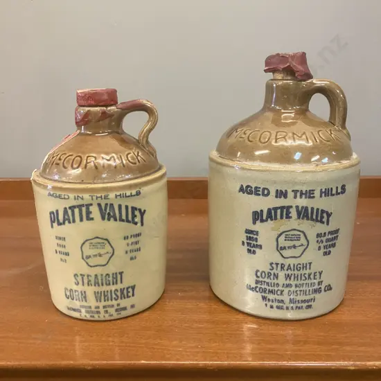Vintage McCormick Platte Valley Straight Corn Whiskey Jugs x 2