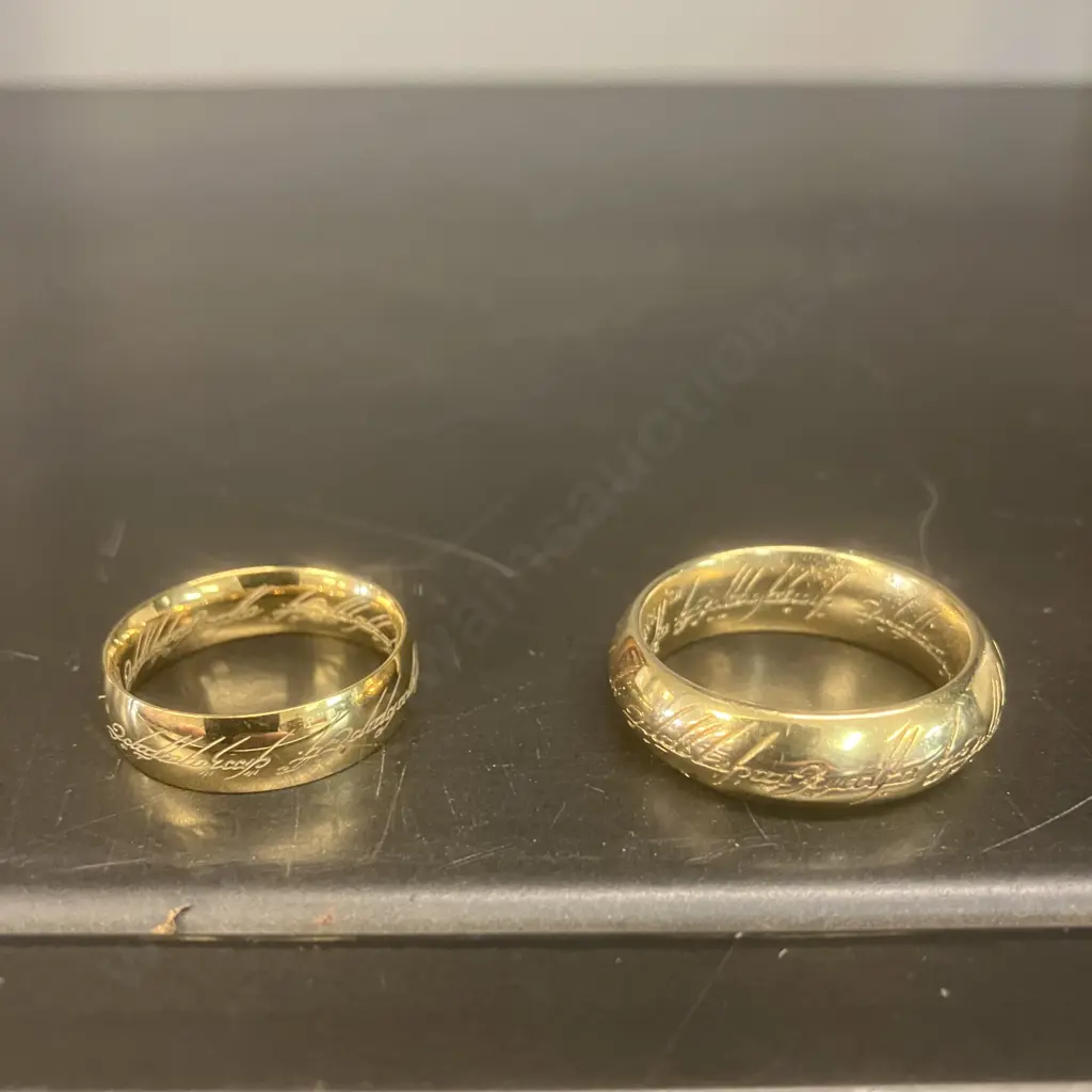 Pair of Hobbiton Gold Coloured Rings Image 1++