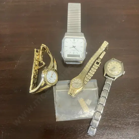 Assorted Vintage Watches x 4 - Seiko, Olympic, Casio & Liga (As Found)