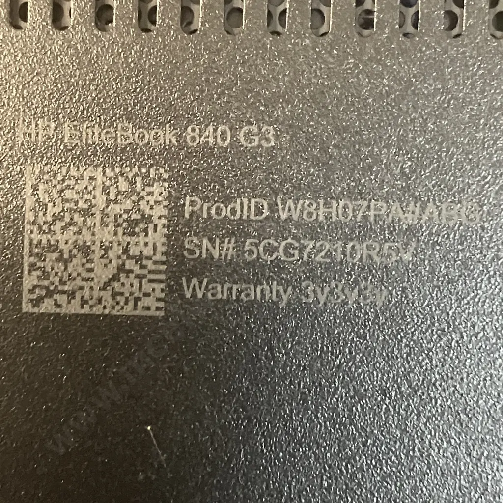 HP Elitebook 840 G3 Serial #5CG7210R5V (As Found) No Charger, Missing Keys Etc Image 1++