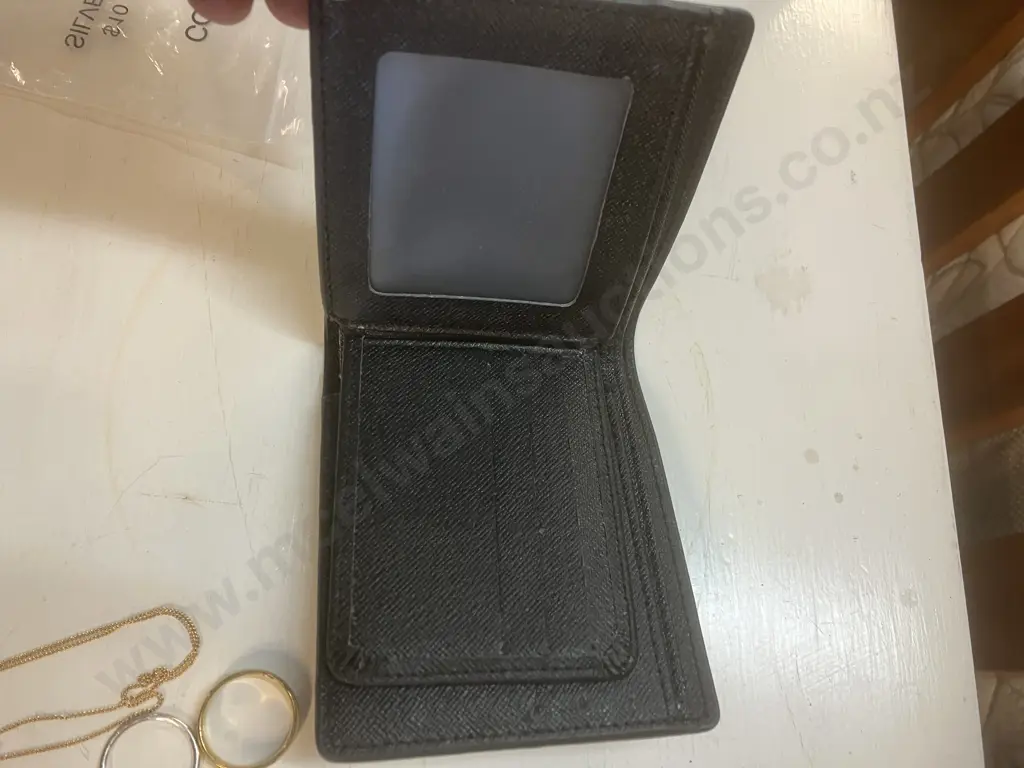 Hoop Earrings, Pendant With Stone & Gold Colour Titanium Ring With Wallet Image 1++