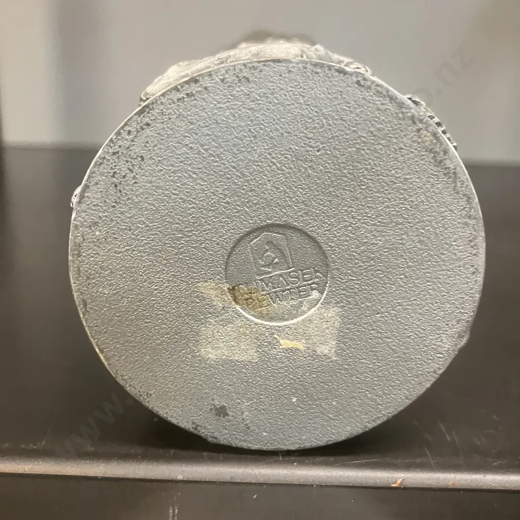 Royal Selangor Pewter Vase With 24K Gold Floral Band 12.5cm. Tumasek Pewter Rose Vase 17cm Image 1++